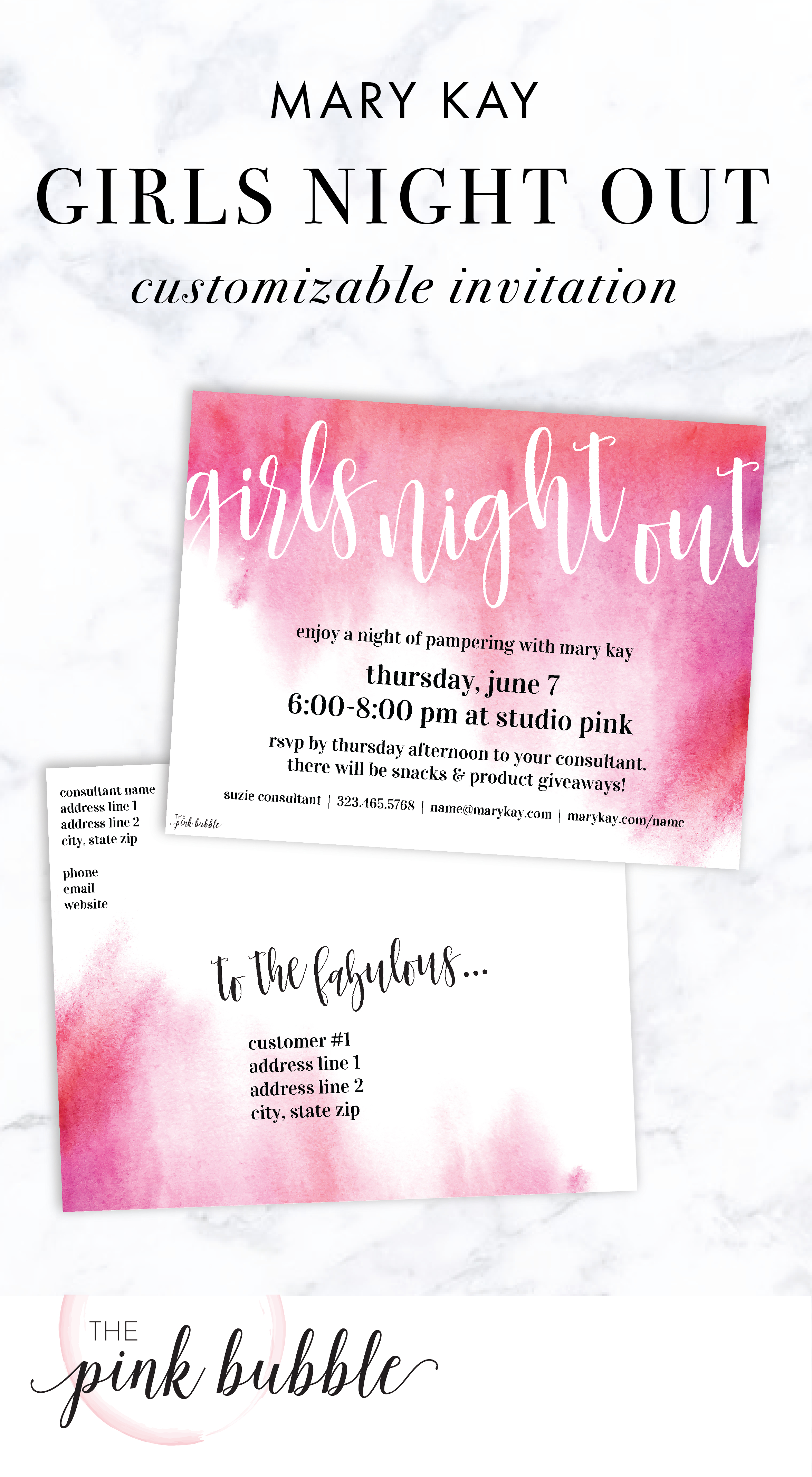 Mary Kay Girls Night Out Custom Invitation! Find It Only At Www - Mary Kay Invites Printable Free