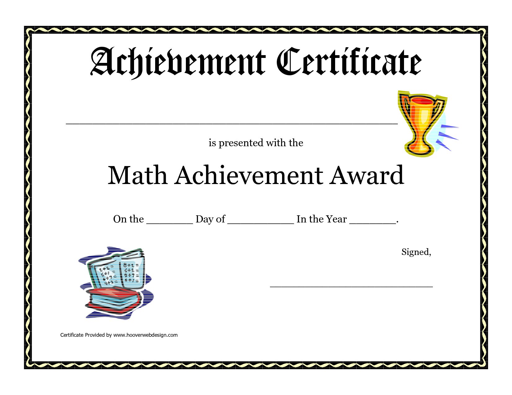 Math Achievement Award Printable Certificate Pdf | Math Activites - Free Printable Student Award Certificate Template