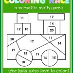 Math Game For Kids: Coloring Race Combines Math And Coloring   The   Free Printable Maths Games