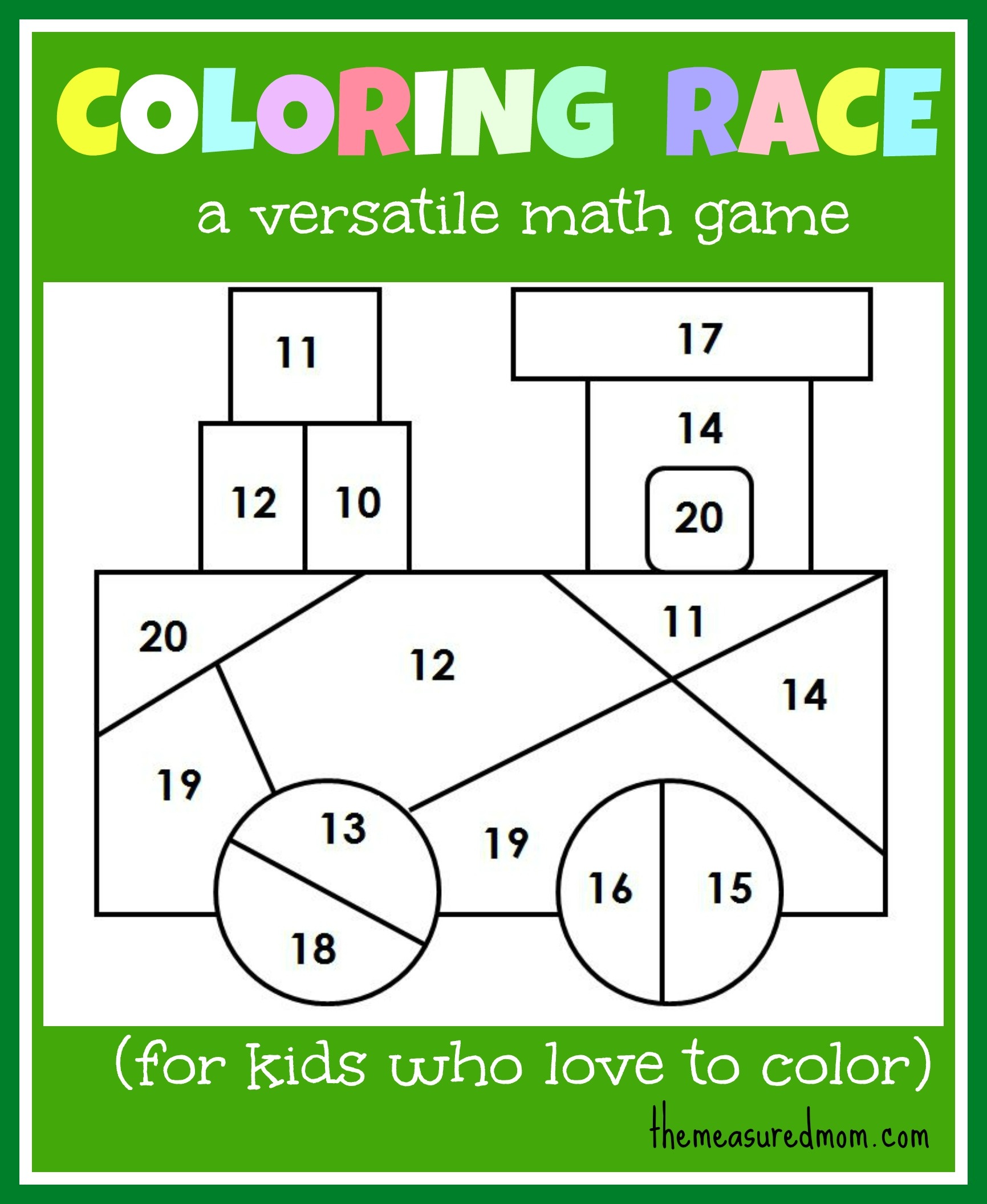 Math Game For Kids: Coloring Race Combines Math And Coloring - The - Free Printable Maths Games