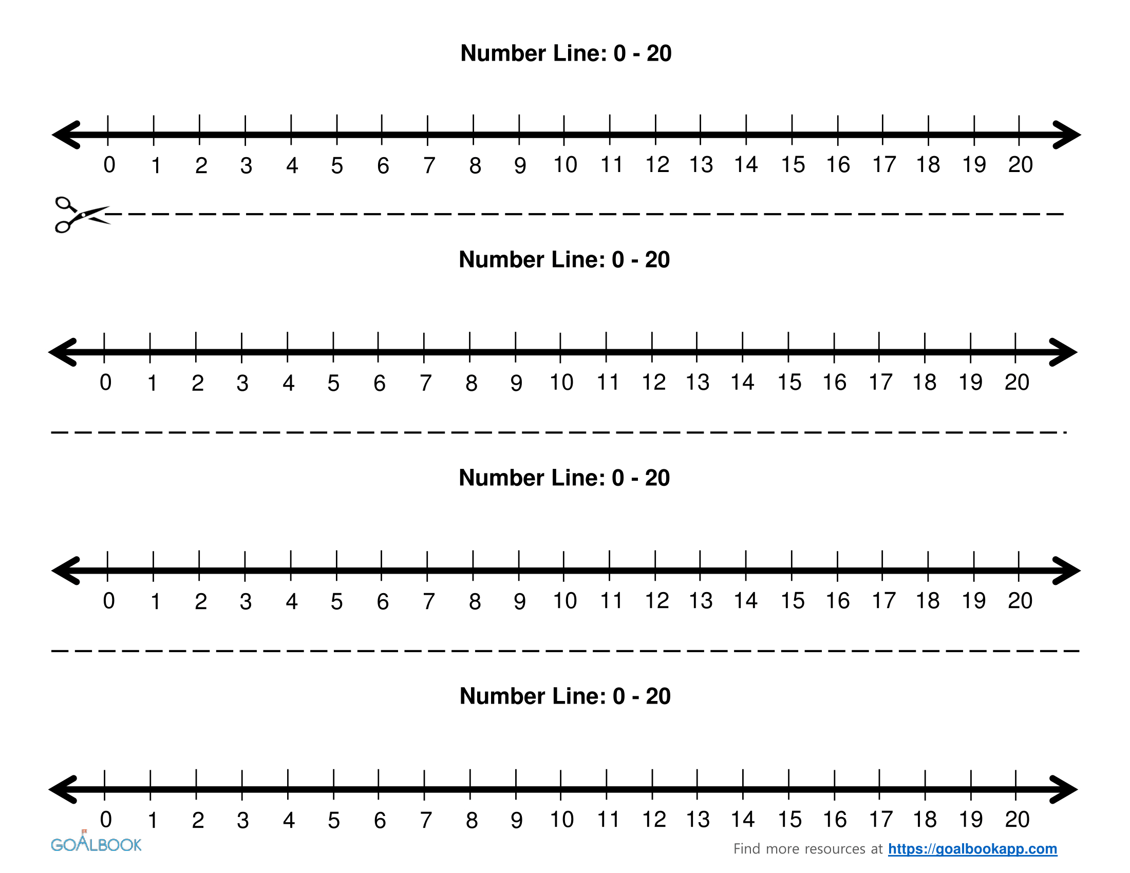 Math Printable Number Lines To 20 1000 Images About Numberlines On
