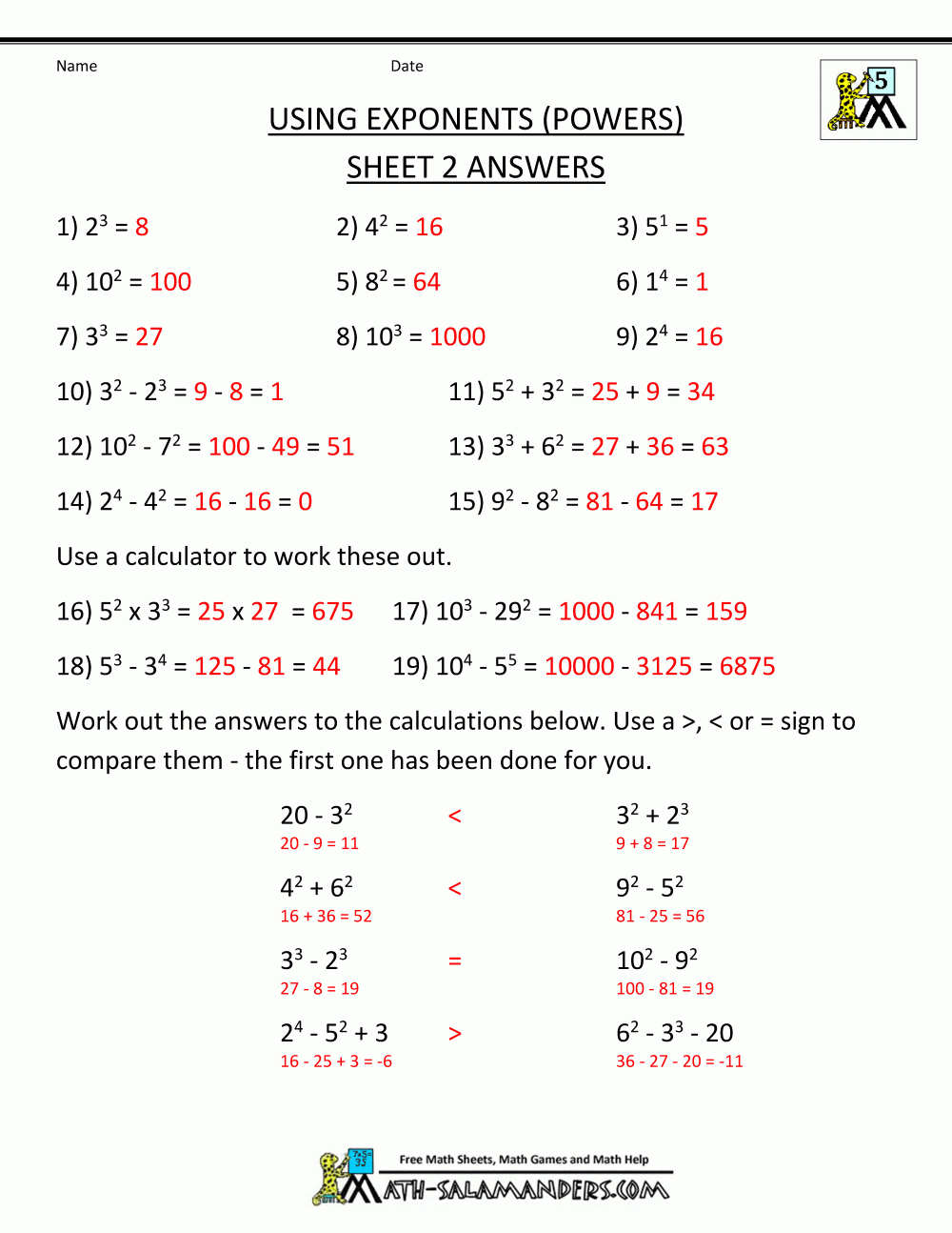 Math Worksheets 5Th Grade Complex Calculations - Order Of Operations Free Printable Worksheets With Answers