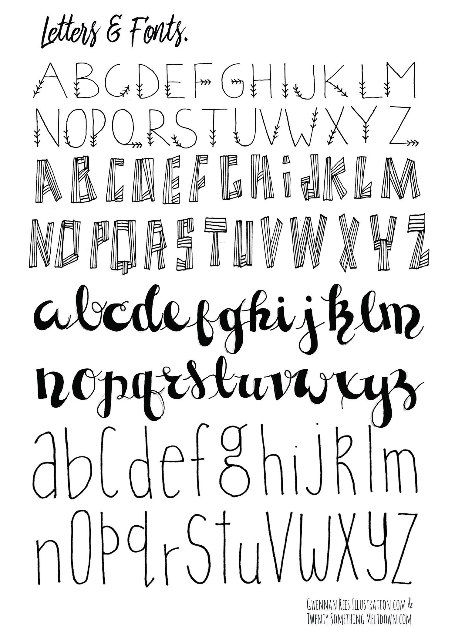 Free Fonts And Printable Combinations Lettering Fonts - vrogue.co