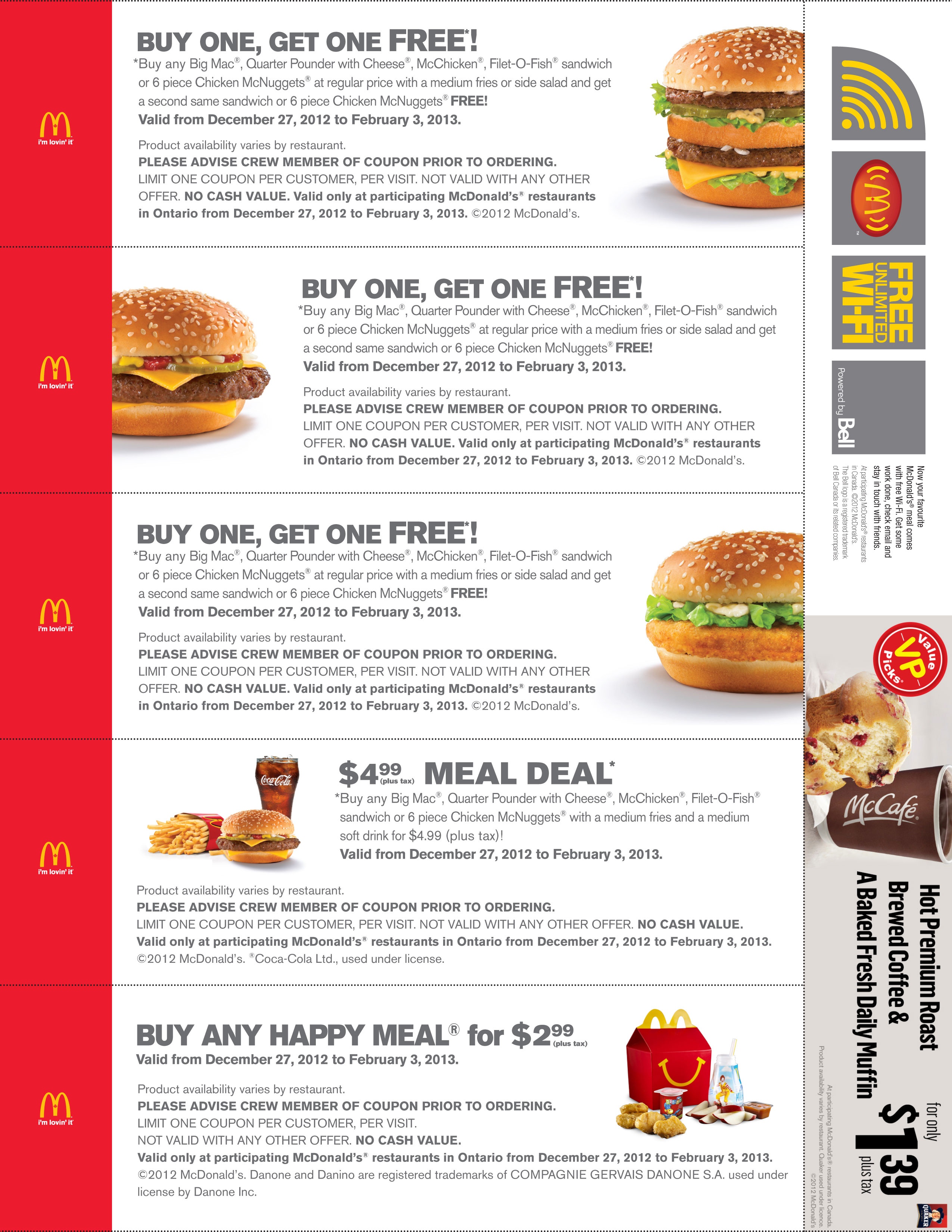 Mcdonald&amp;#039;s Specials Bogo – Print Free Coupon (4) – Printable Coupons - Free Printable Mcdonalds Coupons Online