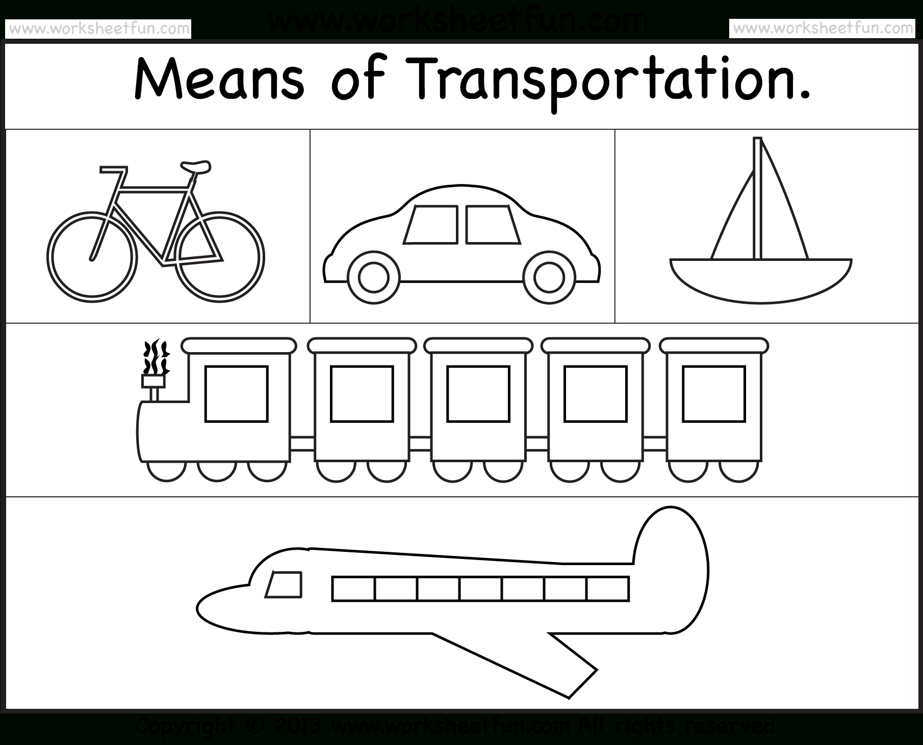 Means Of Transportation – Worksheet / Free Printable Worksheets - Free Printable Transportation Worksheets For Kids