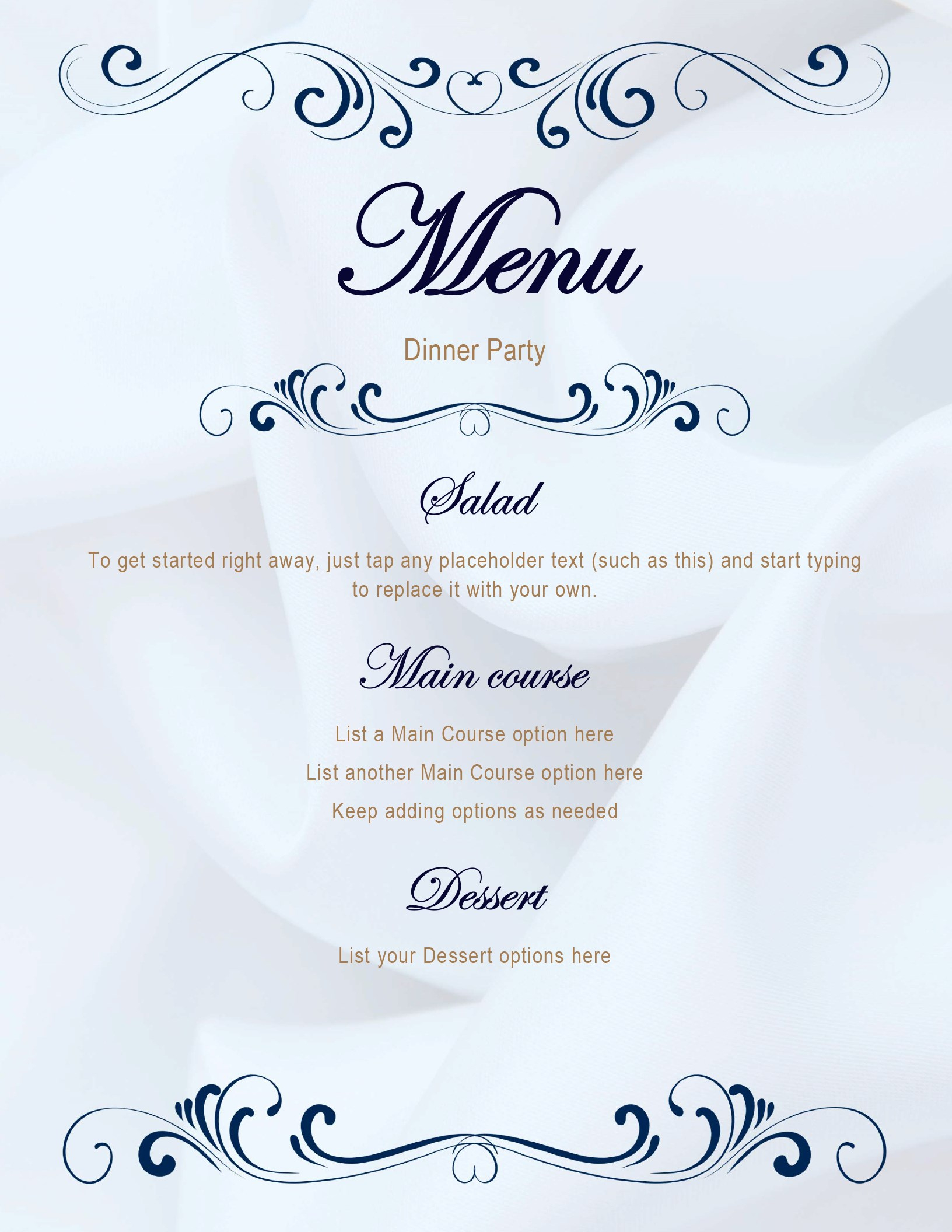 Menus - Office - Free Printable Menu Templates