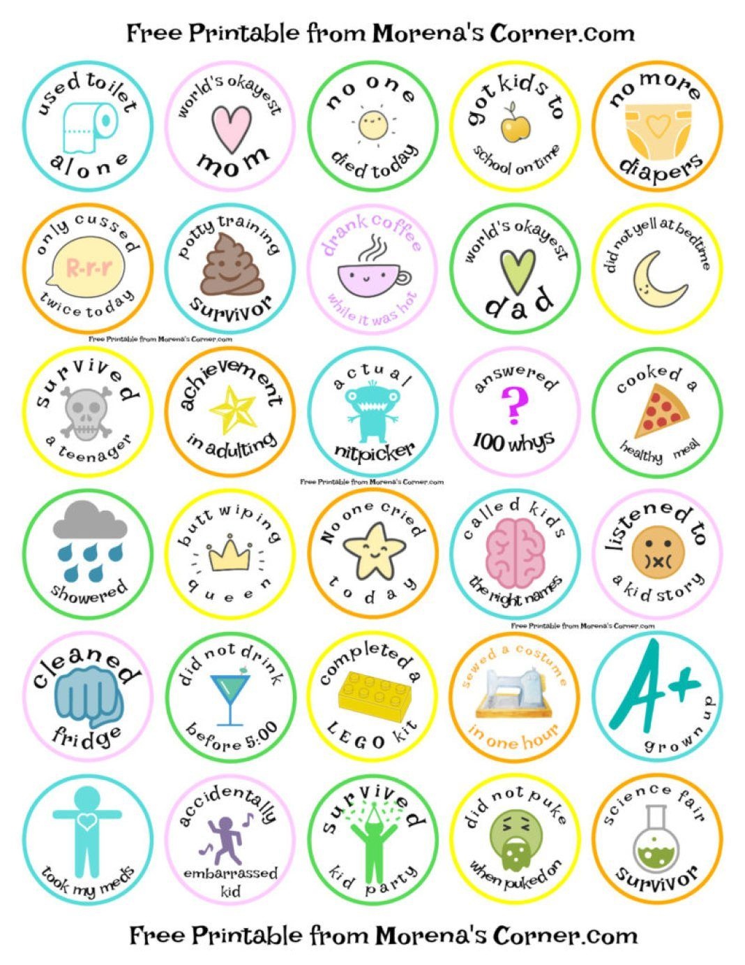 Merit Badges For Parents: Free Printable | Dollar Store Crafts - Free Printable Badges