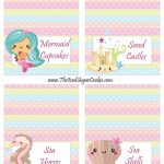 Mermaid Birthday Party Printables | Digital Download | First   Free Printable Mermaid Cupcake Toppers