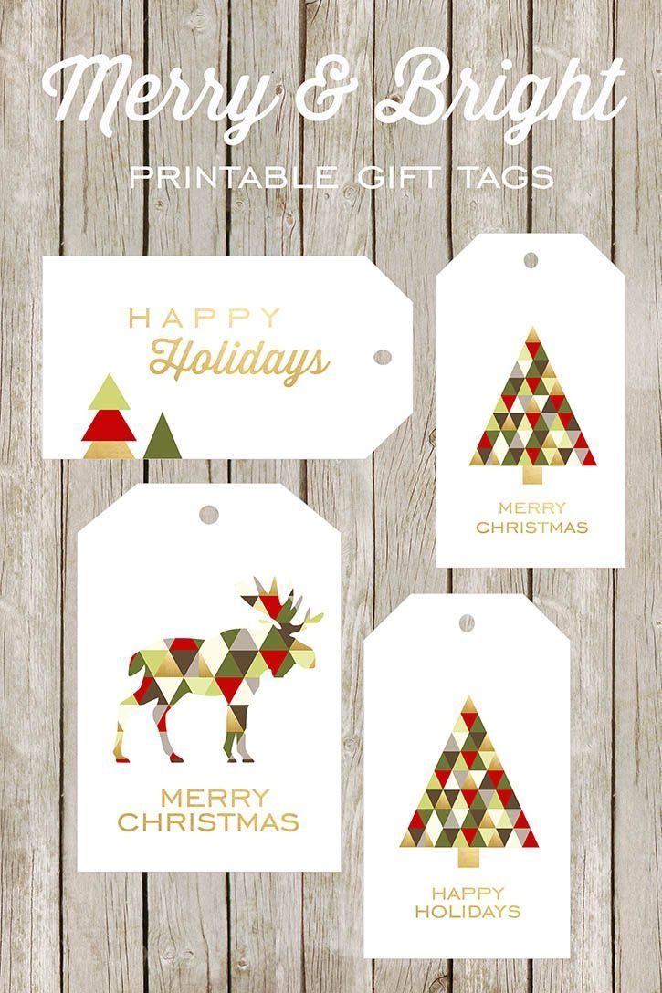 Merry And Bright Printable Gift Tags | Christmas | Christmas Gift - Free Printable Christmas Gift Tags