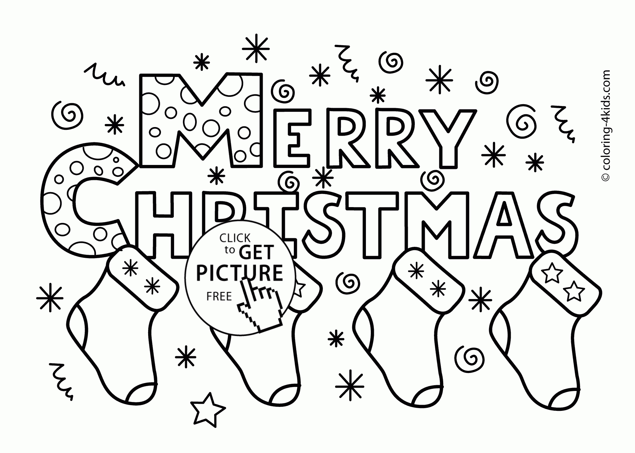 Merry Christmas Socks Coloring Pages For Kids, Printable Free - Free Printable Holiday Coloring Pages