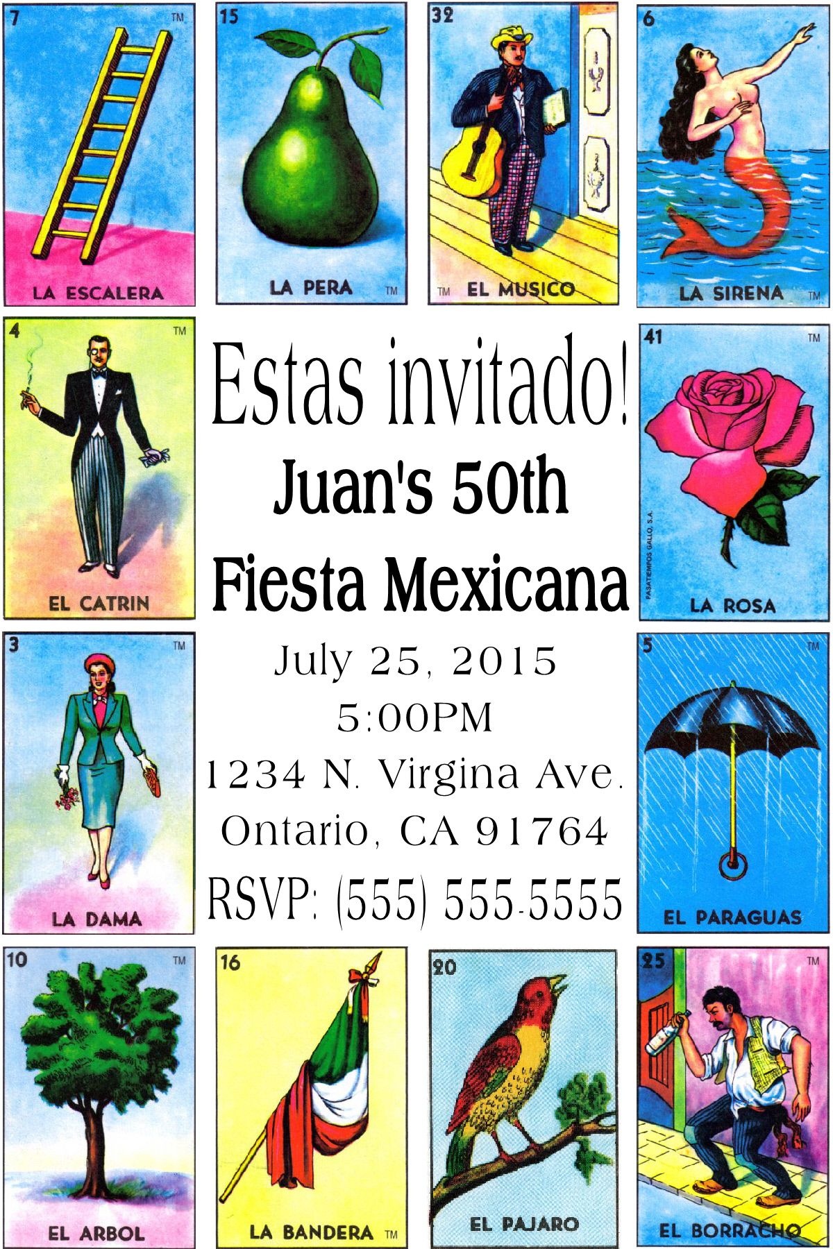 Loteria Invitation Template Free