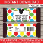 Mickey Mouse Hershey Candy Bar Wrappers | Personalized Candy Bars   Free Printable Candy Bar Wrappers