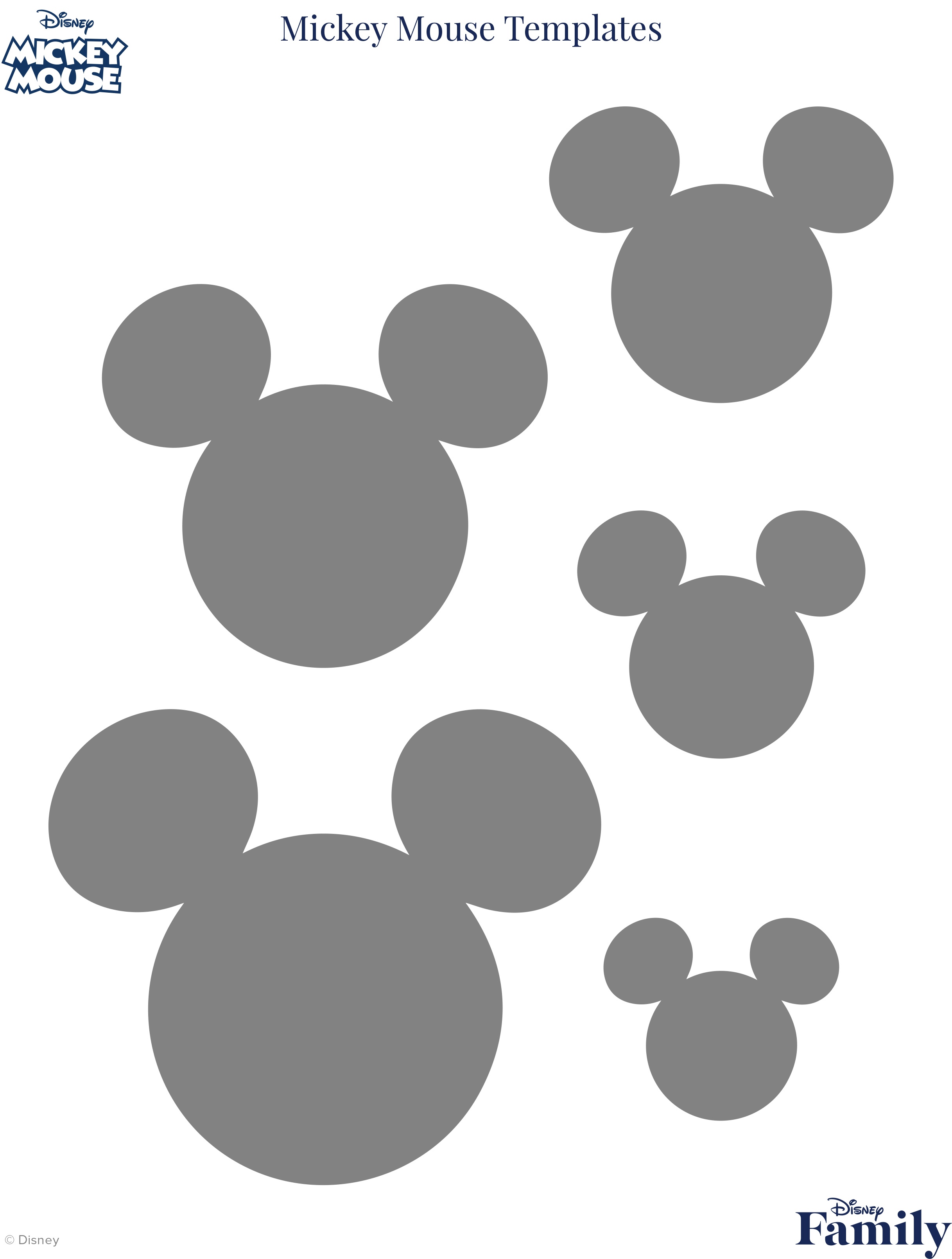 Mickey Mouse Template | Disney Family - Free Printable Disney Font Stencils