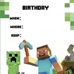 Minecraft Invite | Daan   Minecraft Invitations, Minecraft Birthday   Free Printable Minecraft Birthday Party Invitations Templates