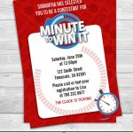 Minute To Win It Birthday Party Invitation Professionally | Etsy   Free Printable Minute To Win It Invitations