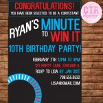 Minute To Win It Printable Birthday Invitation | Party Games   Free Printable Minute To Win It Invitations