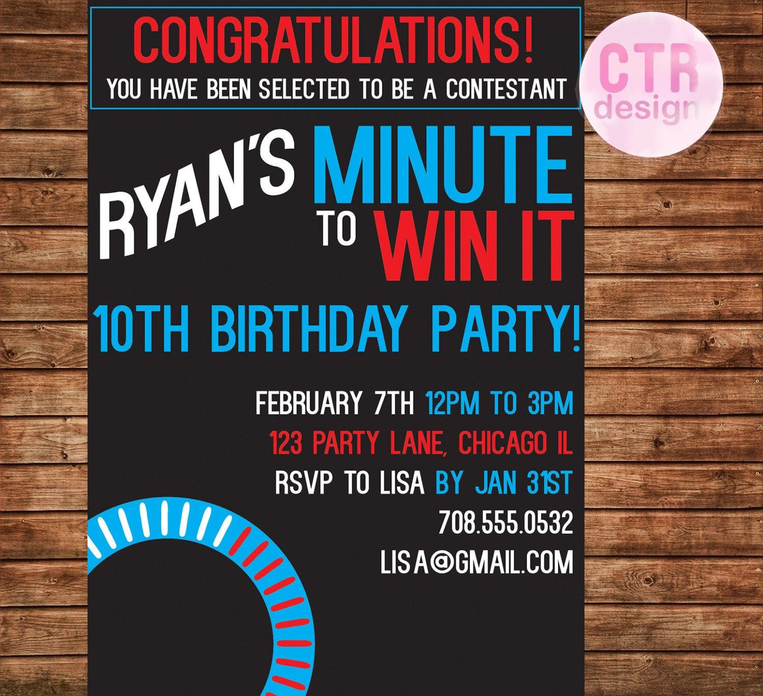 Minute To Win It Printable Birthday Invitation | Party Games - Free Printable Minute To Win It Invitations