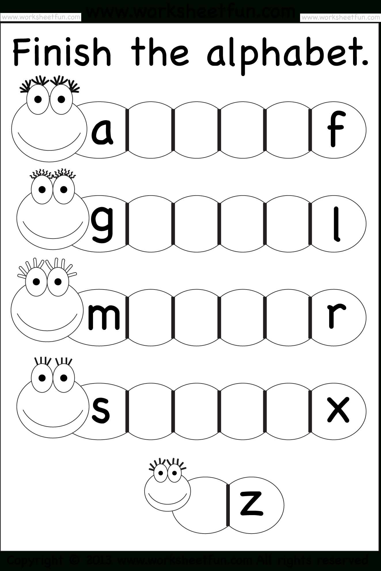 Missing Lowercase Letters – Missing Small Letters – Worksheet / Free - Free Printable Alphabet Worksheets For Grade 1