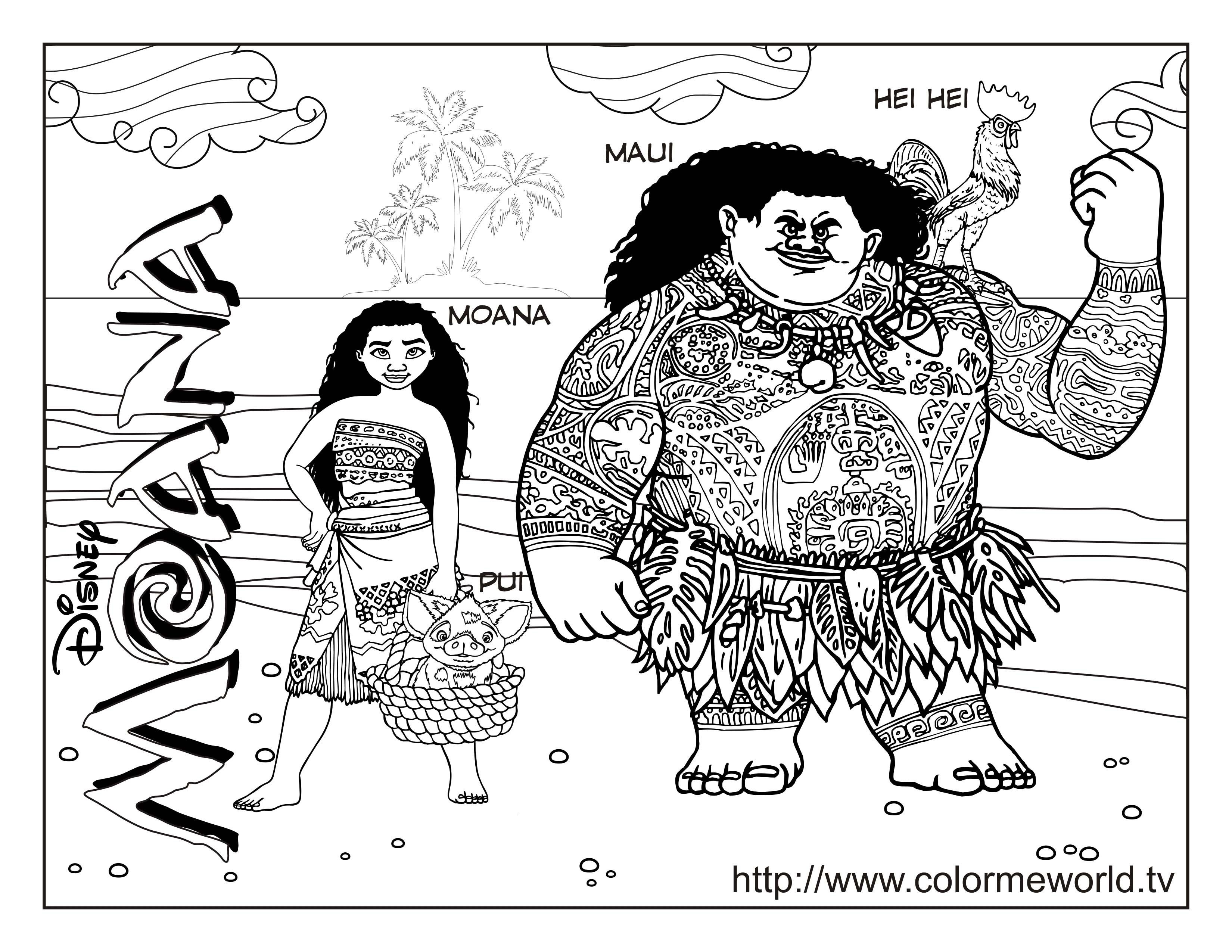 Moana Coloring Pages : Free Printable Moana Pdf Coloring Sheets For - Moana Coloring Pages Free Printable