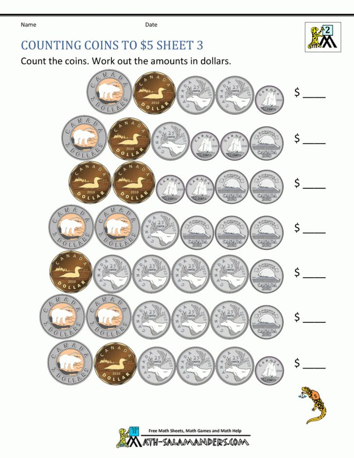 Money Worksheets Canada - Free Printable Canadian Play Money For Kids ...