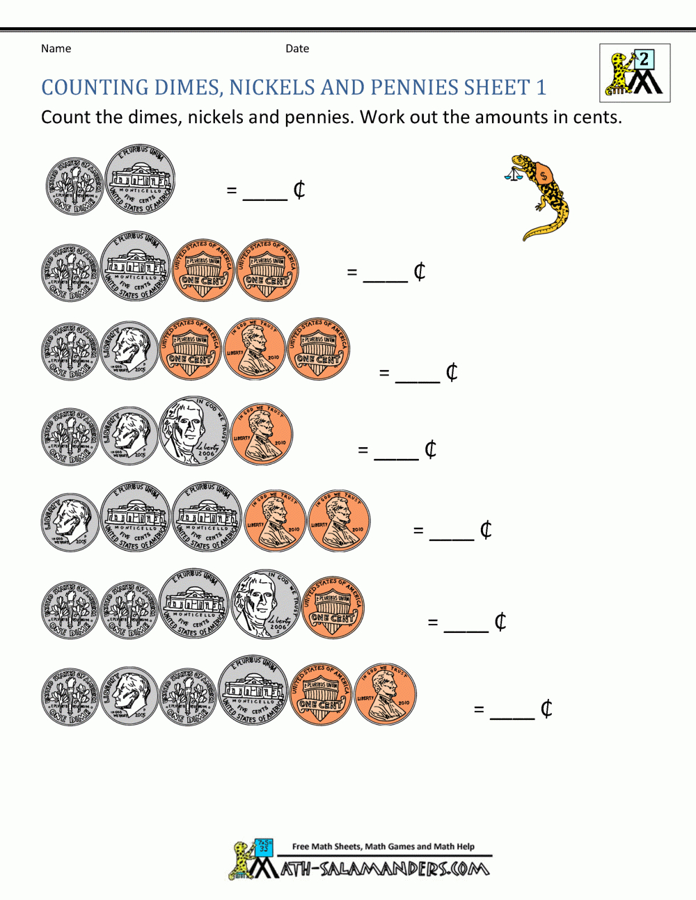 values-of-coins-worksheet