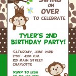 Monkey Birthday Invitations Free Printable   Free Printable Monkey Birthday Party Invitations