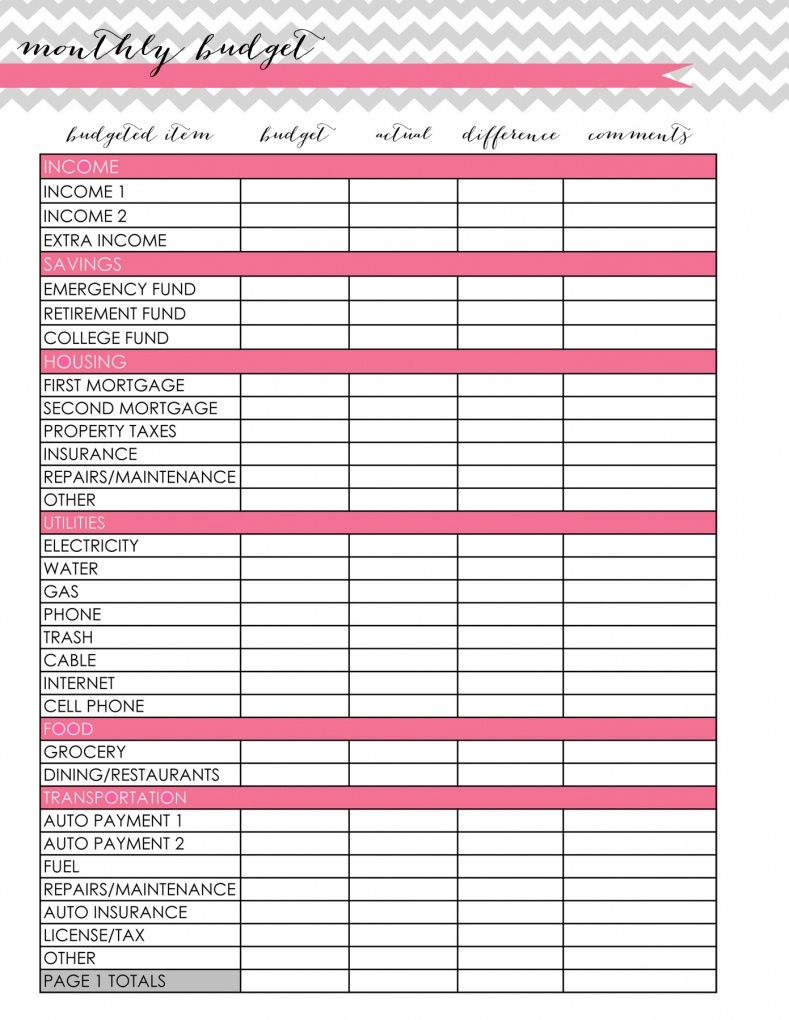 excel budget template household