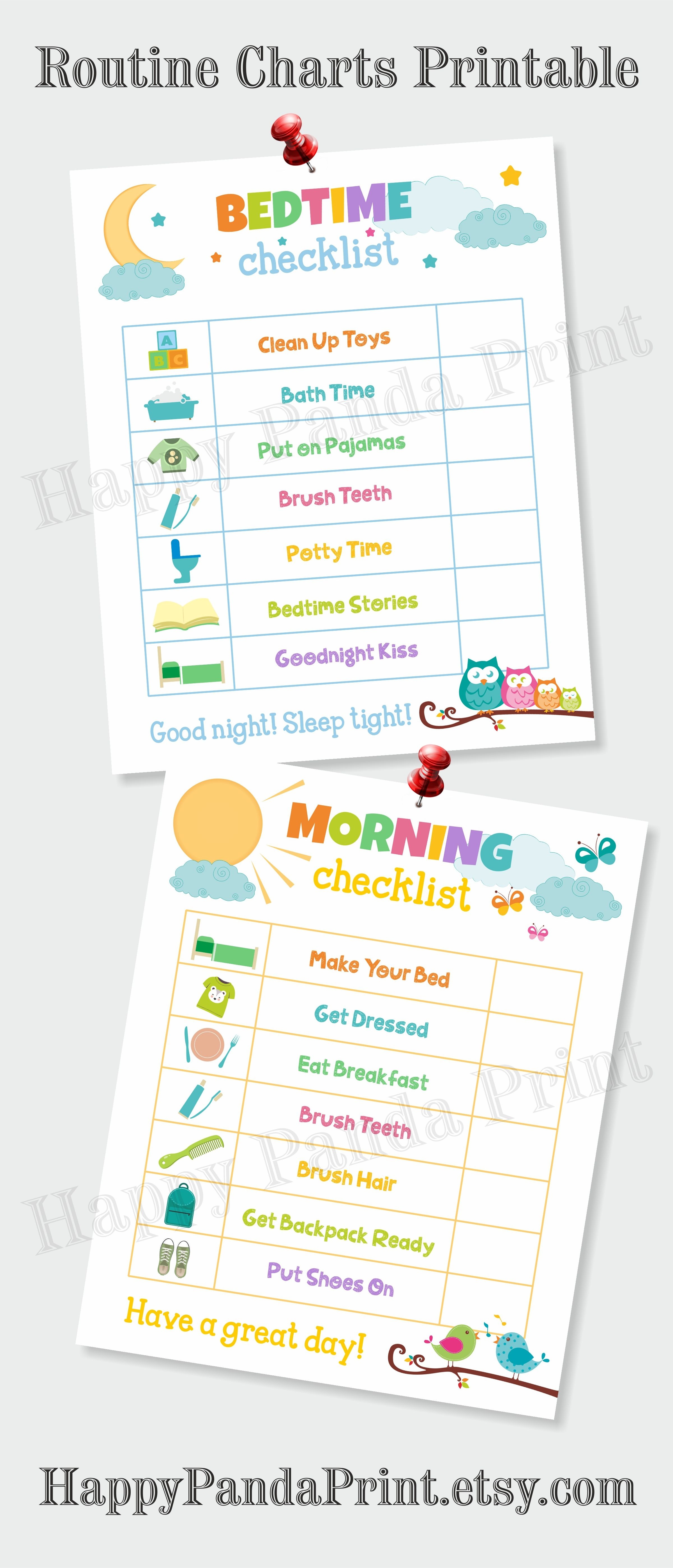 Morning And Bedtime Checklist Printable, Morning Routine Checklist - Children&amp;amp;#039;s Routine Charts Free Printable