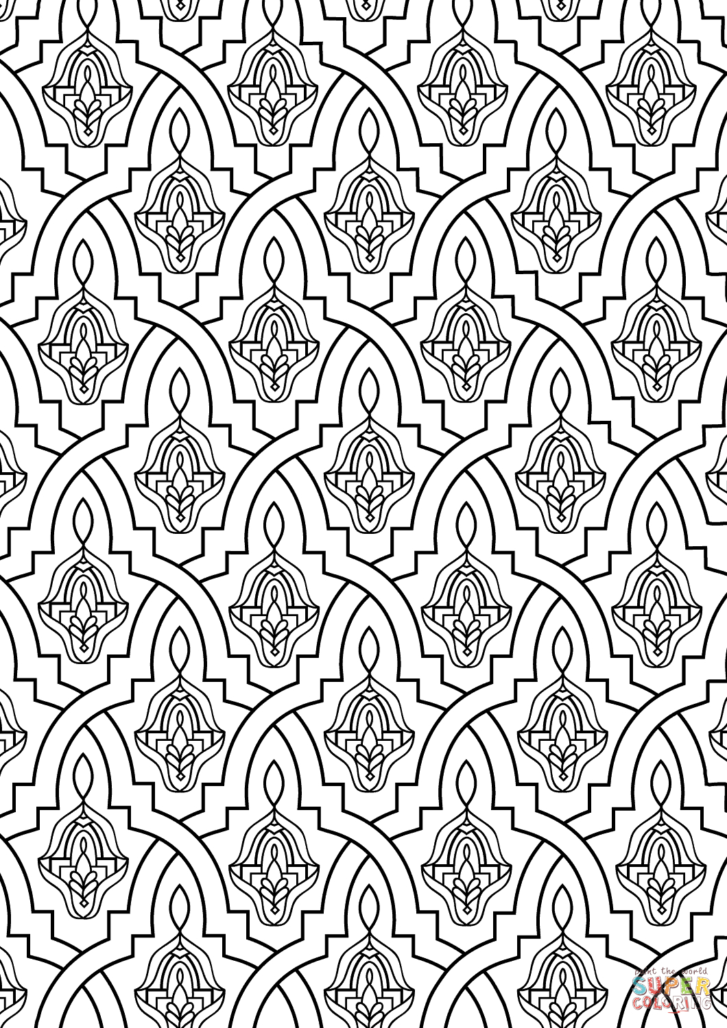 Moroccan Tile Coloring Page | Free Printable Coloring Pages - Free Printable Moroccan Pattern
