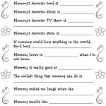 Mother's Day Questionnaire Free Printable | Fun Money Mom   Free Printable Mothers Day Questions