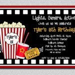 Movie Themed Party Invitations   Party Invitation Collection   Movie Birthday Party Invitations Free Printable