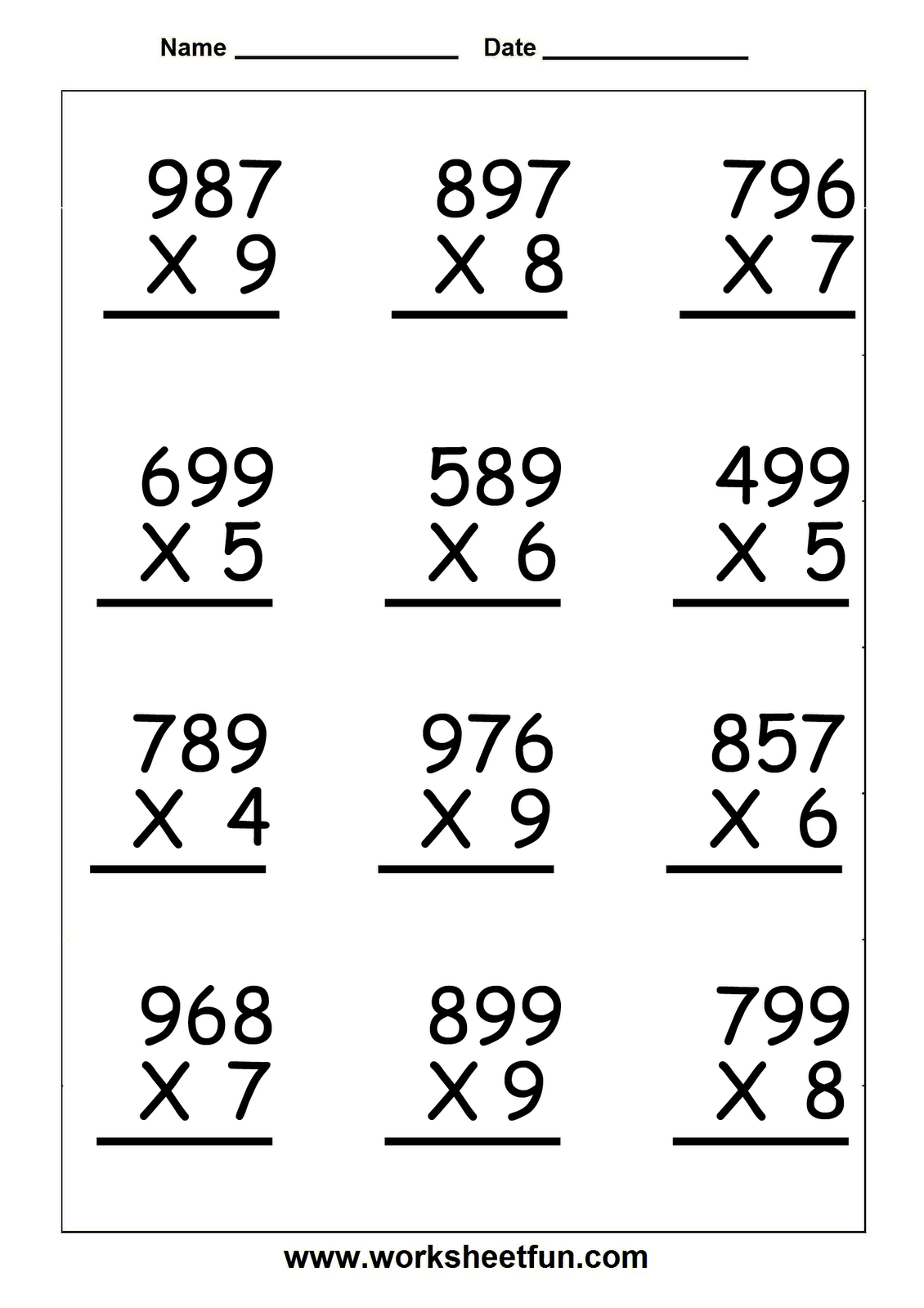 Multiplication Worksheets For 5Th Grade | Worksheetfun - Free - Free Printable Multiplication Worksheets For 4Th Grade