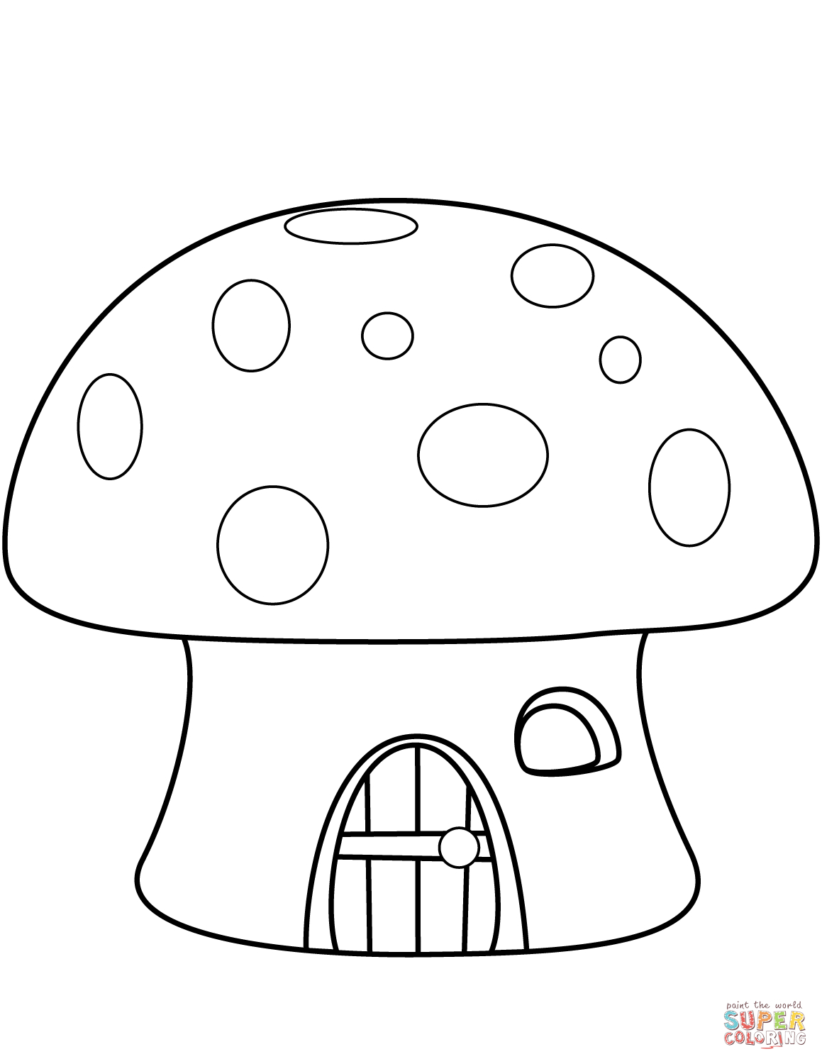 Mushroom House Coloring Page | Free Printable Coloring Pages - Free Printable Mushroom Coloring Pages