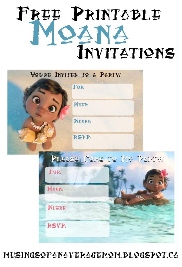 Free Printable Moana Invitations