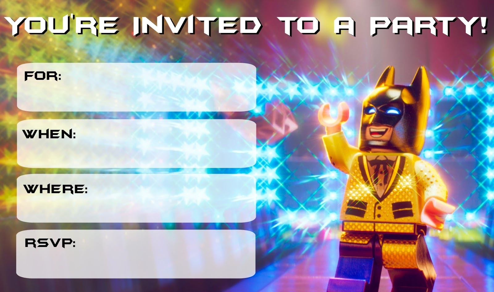 Musings Of An Average Mom: Lego Batman Movie Party Invitations - Lego Batman Invitations Free Printable