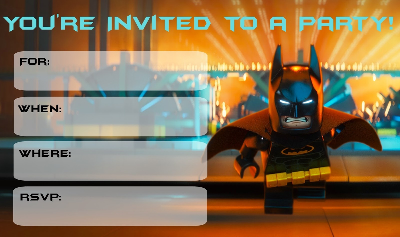 Musings Of An Average Mom: More Lego Batman Party Invitations - Lego Batman Invitations Free Printable