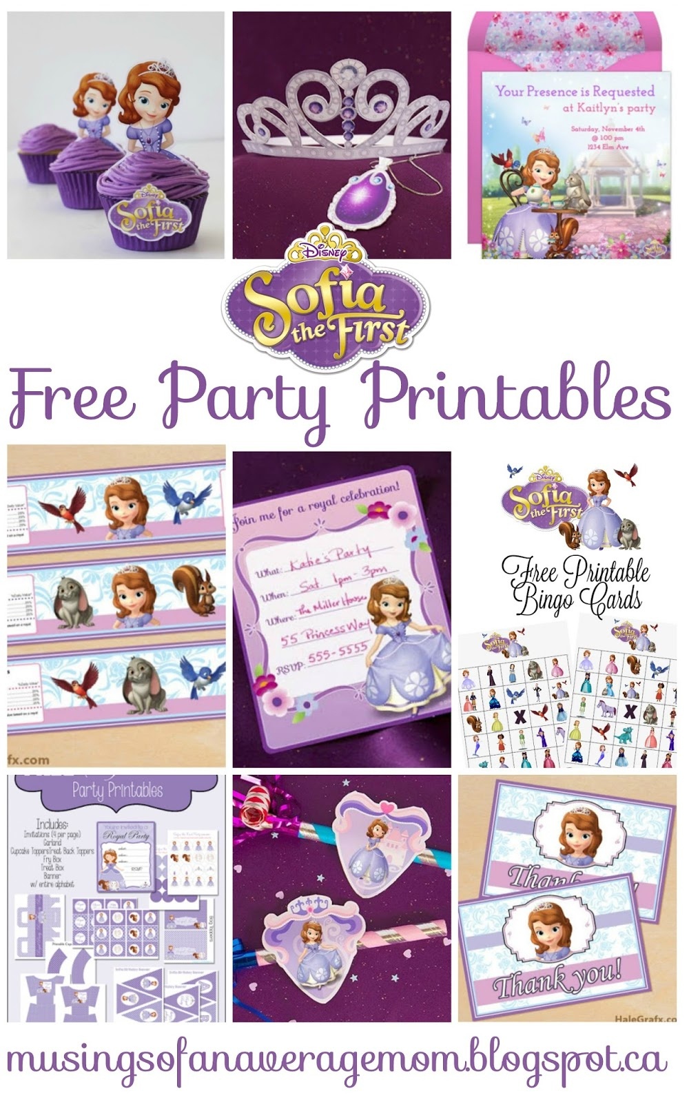 Musings Of An Average Mom: Sofia The First - Party Printables - Free Printable Sofia Cupcake Toppers