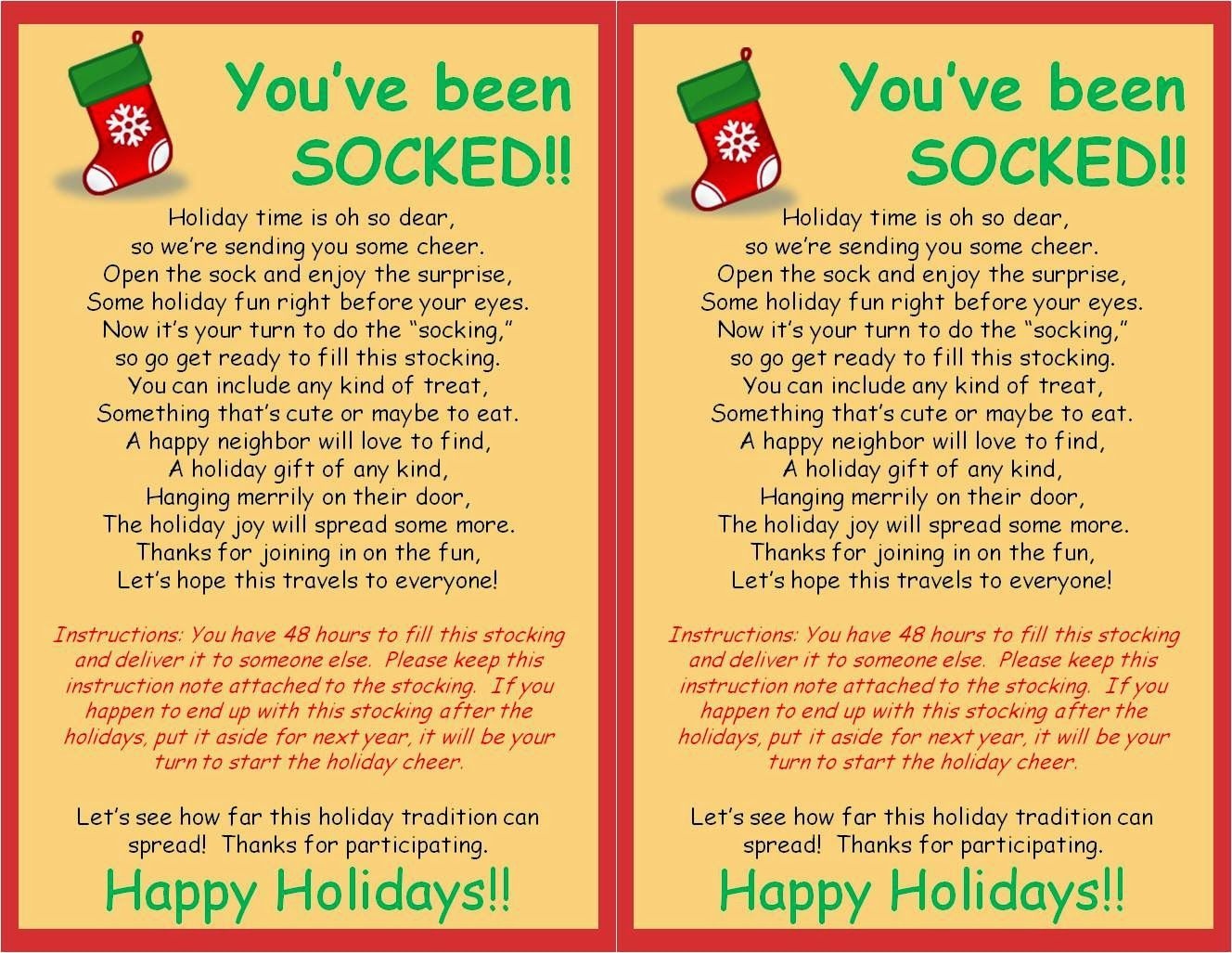My Friend Stephanie And I Created This Fun Christmas Service - You Ve Been Socked Free Printable