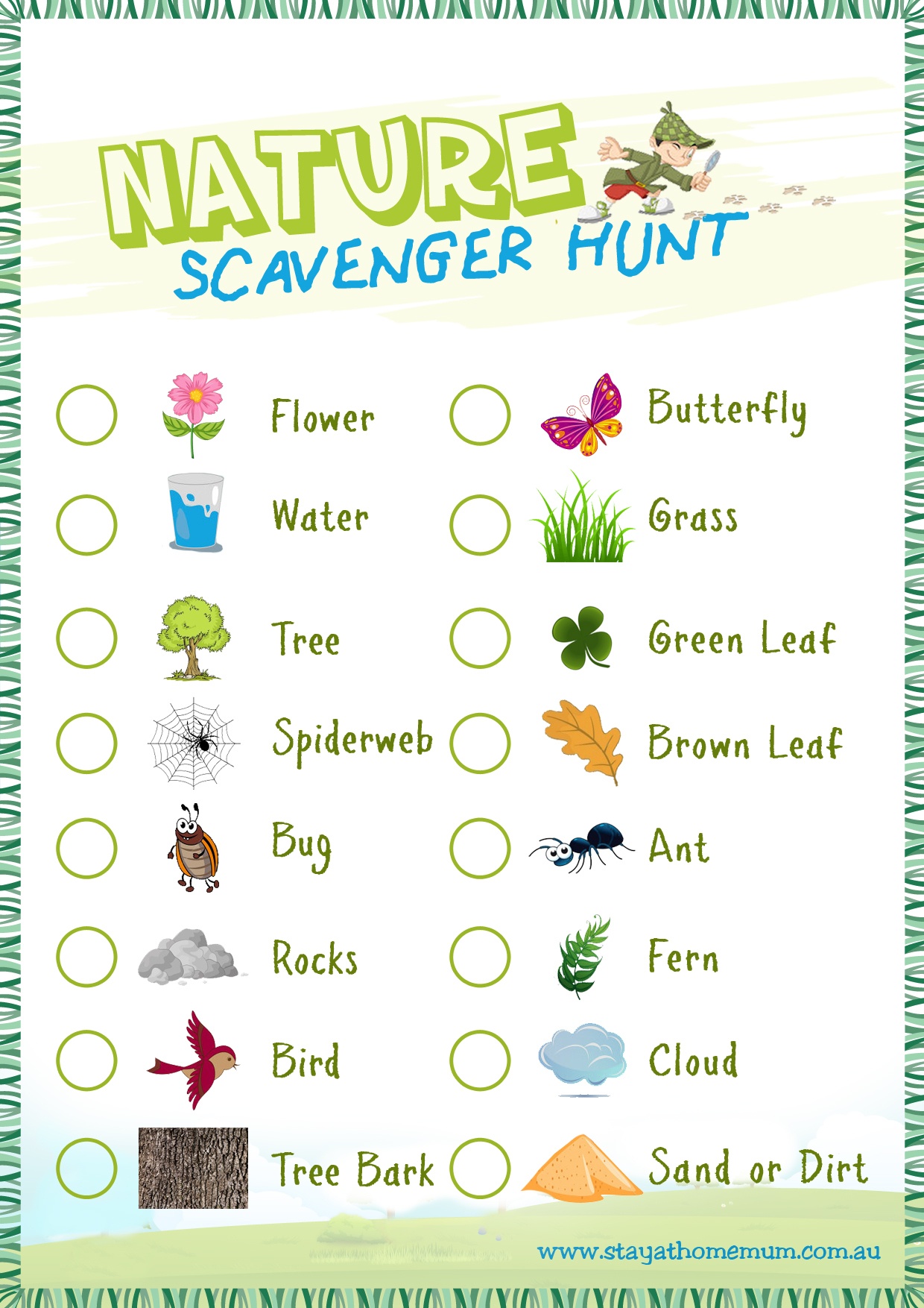 Nature Scavenger Hunt - Free Printable - Stay At Home Mum - Free Printable Scavenger Hunt For Kids