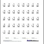 Negative Numbers Free Math Worksheets For Negative Numbers Problems   7Th Grade Math Worksheets Free Printable With Answers
