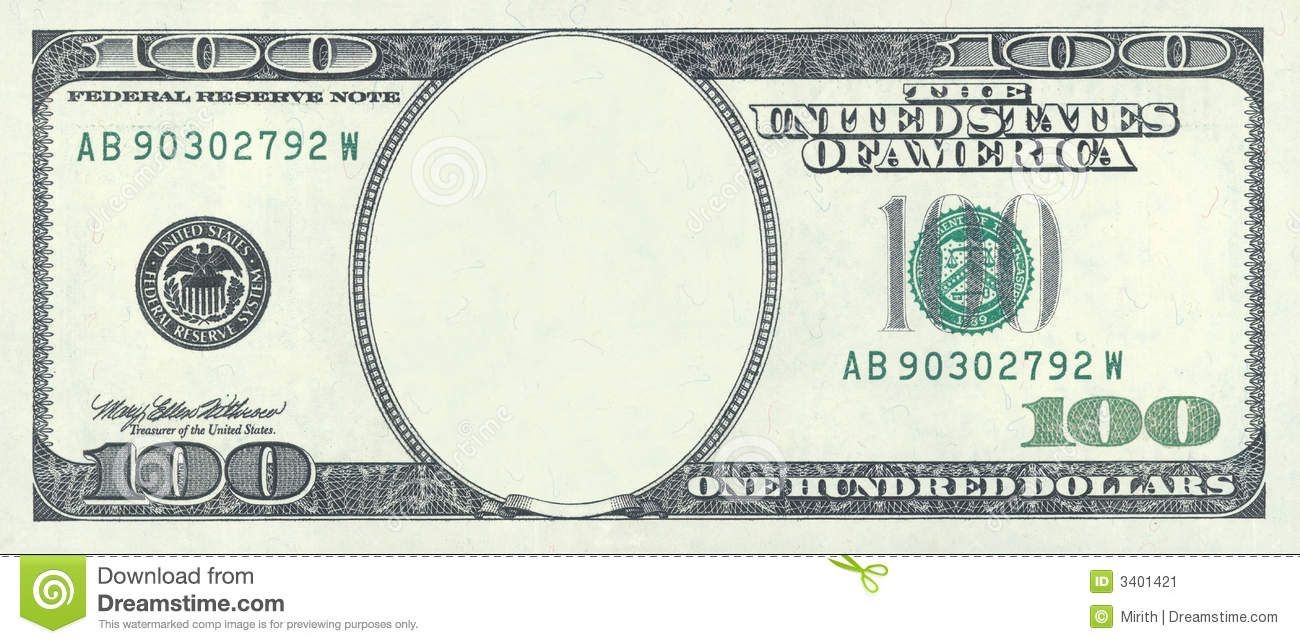 New 100 Dollar Bill Blank Template - Invitation Templates | 100Th - Free Printable Dollar Bill Template