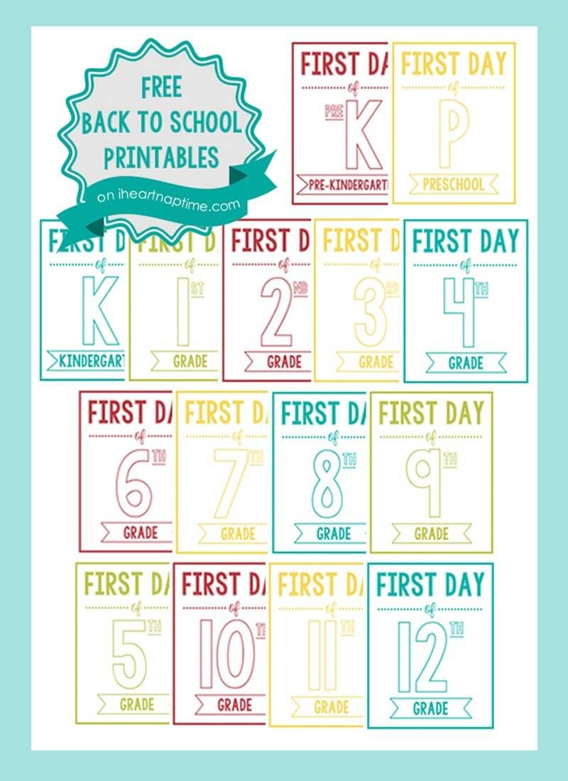 New Back To School Printable Signs - I Heart Nap Time - Free Printable Back To School Signs