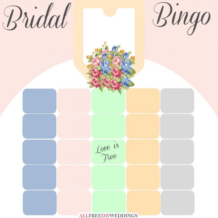 Free Printable Bridal Shower Blank Bingo Games