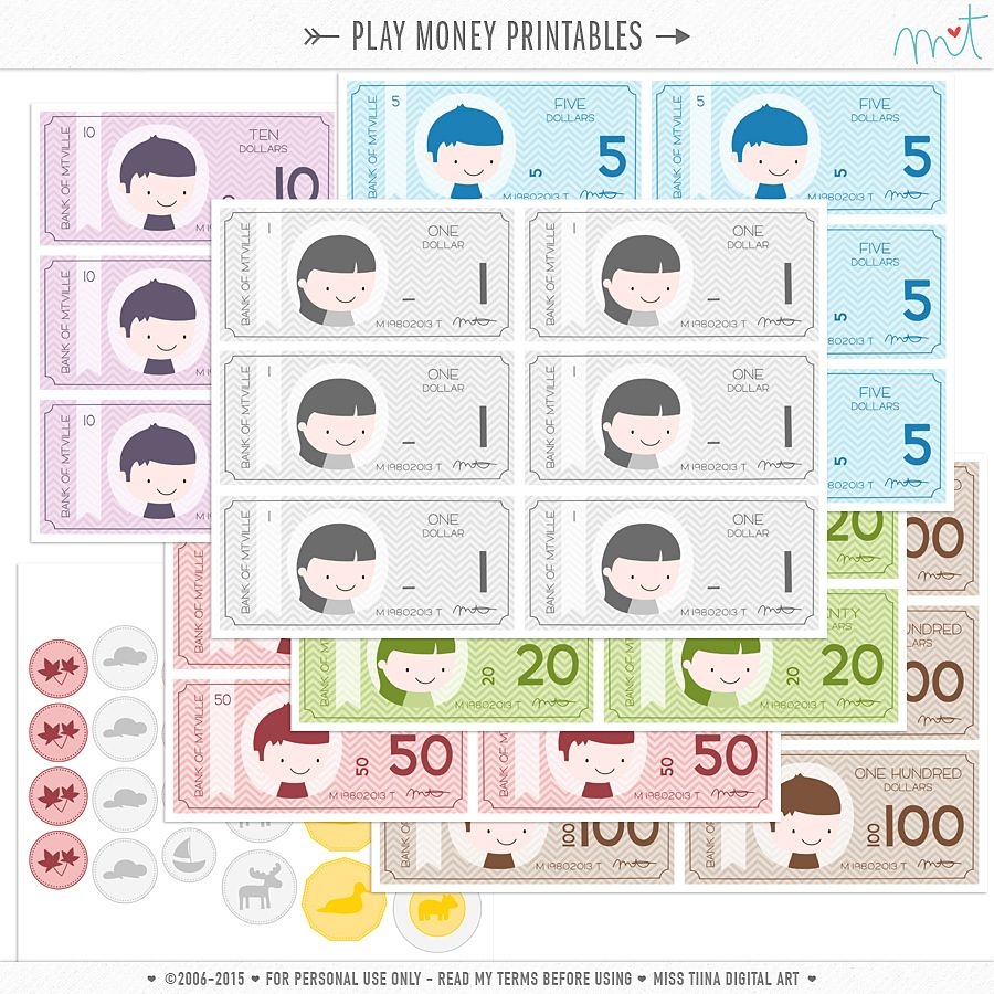 Free Printable Play Money Sheets - Free Printable