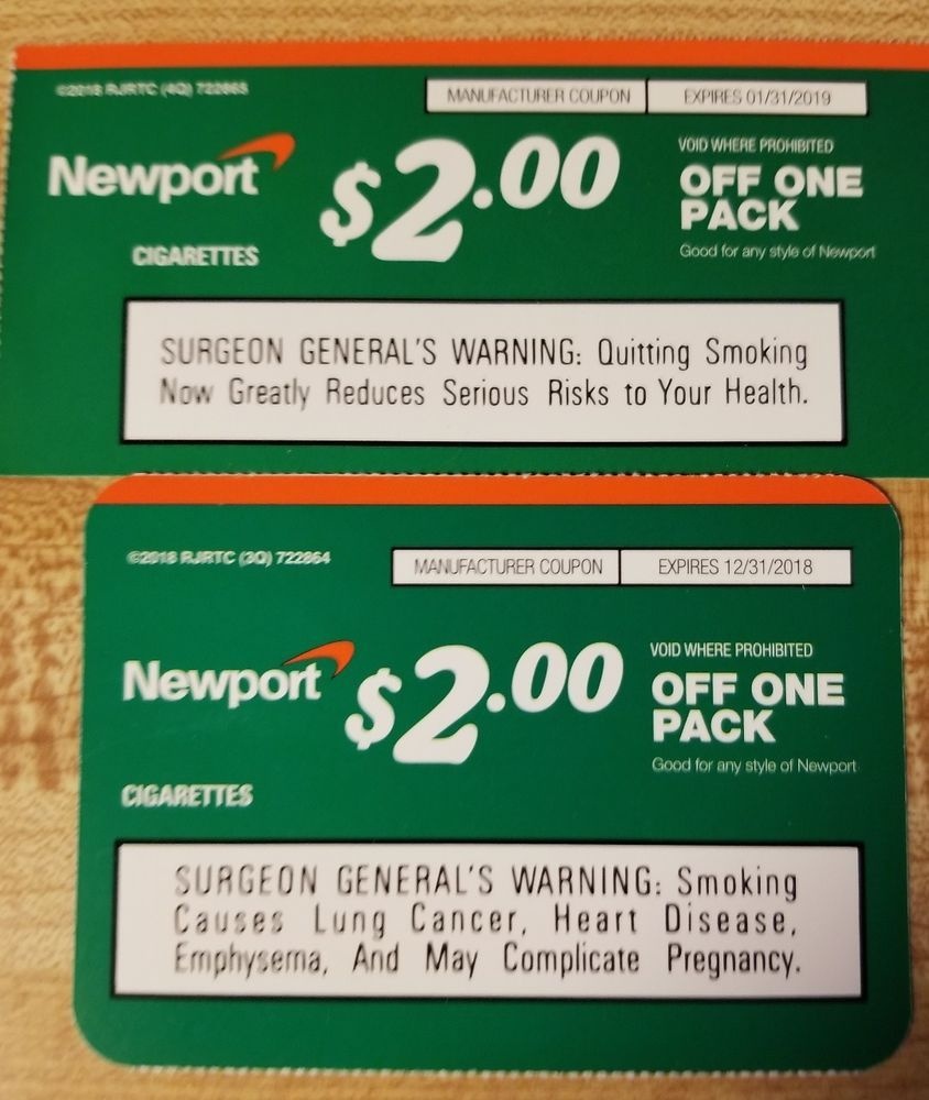 Newport Cigarette Coupons (2) Each $2.00 Off A Pack In 2019 | Places - Free Printable Cigarette Coupons