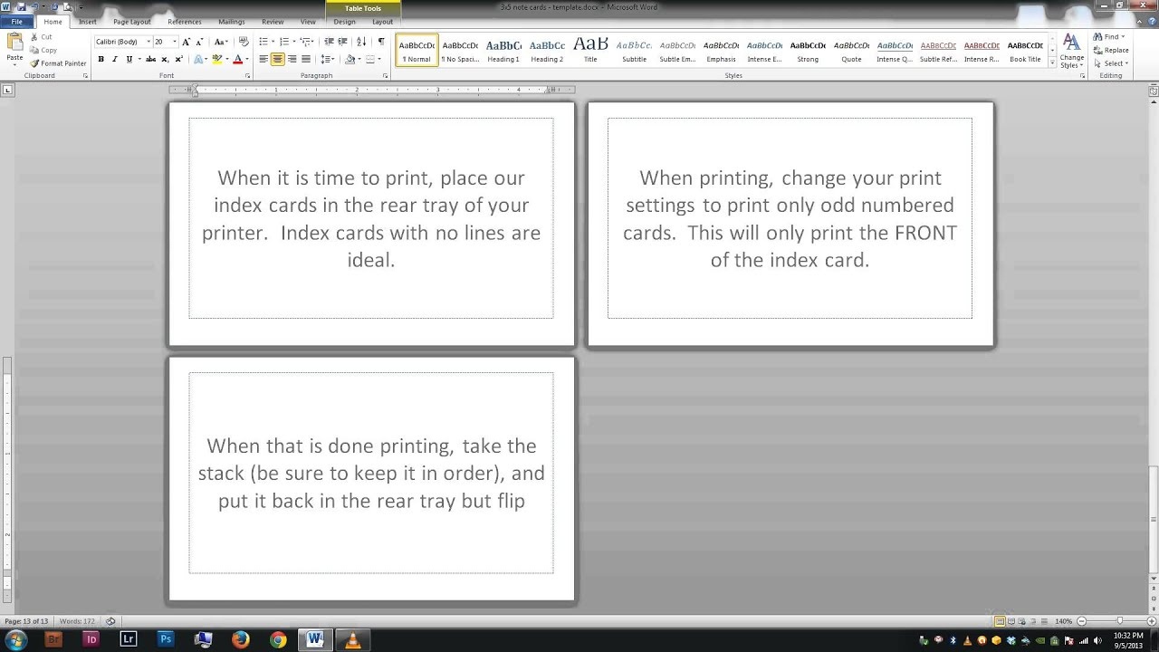 Note/index Cards - Word Template - Free Printable Blank Index Cards