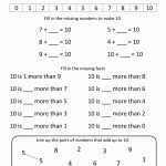Number Bonds To 10 Worksheets   Free Printable Number Bonds Worksheets For Kindergarten