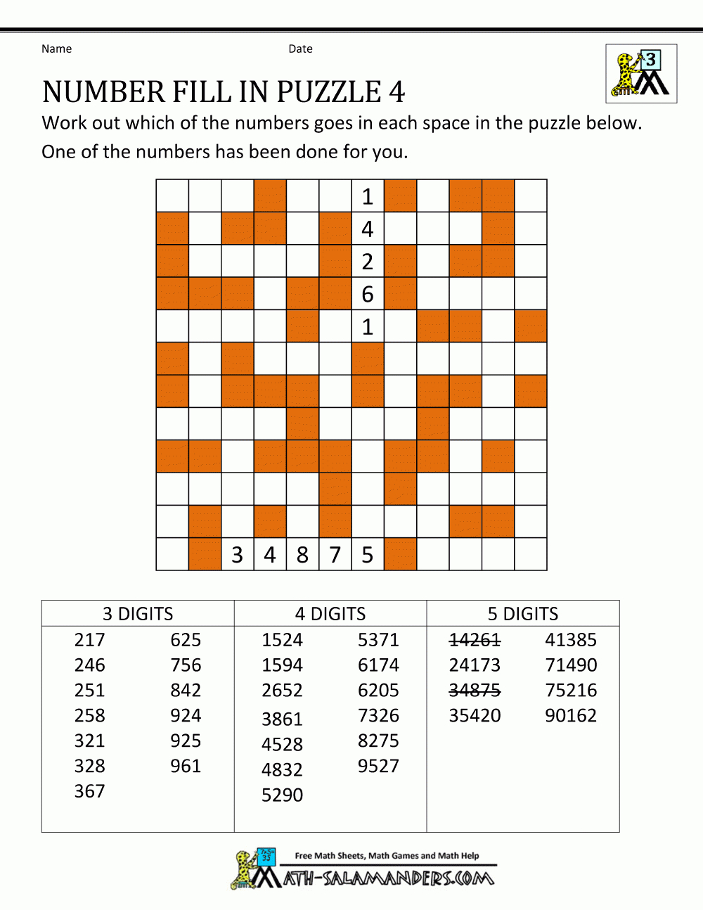 number fill in puzzles free printable fill in puzzles