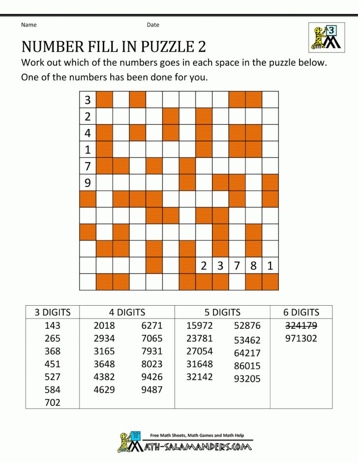 Free Printable Fill In Puzzles Online