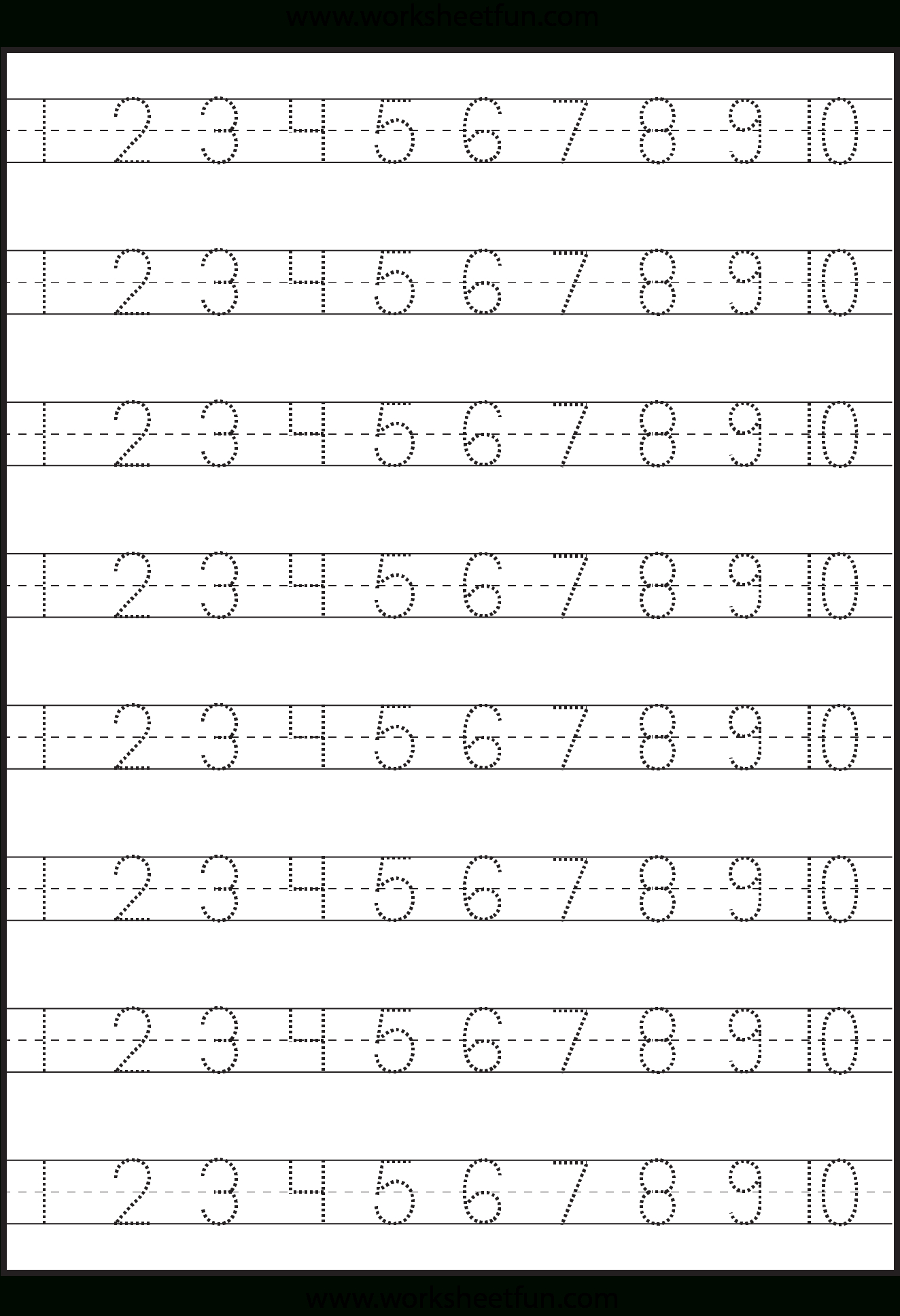 Number Tracing – 1-10 – Worksheet / Free Printable Worksheets - Free Large Printable Numbers 1 100